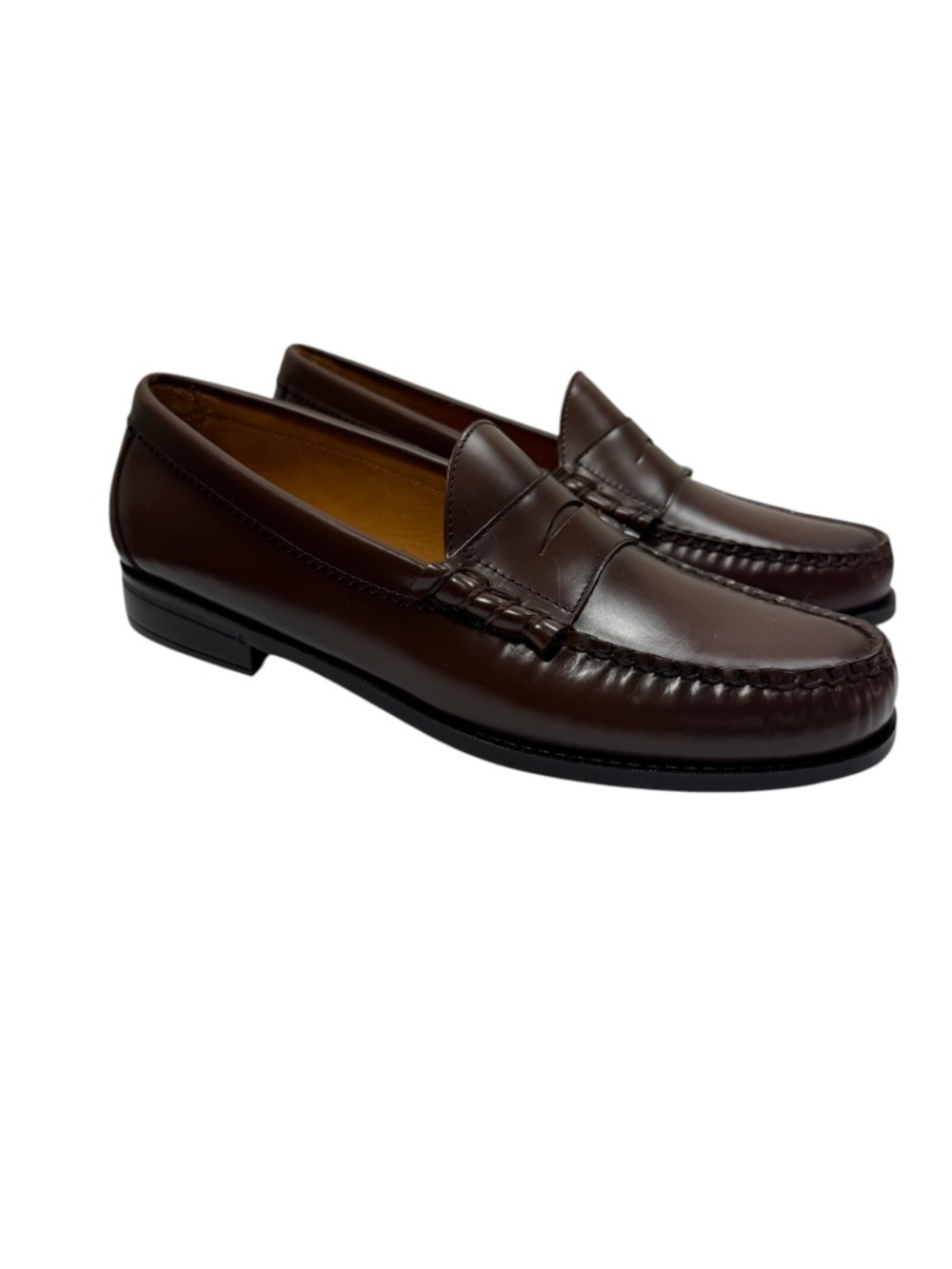 J.Crew Mens Leather Beefroll Penny Loafers Dark Brown Size 10.5 AV166